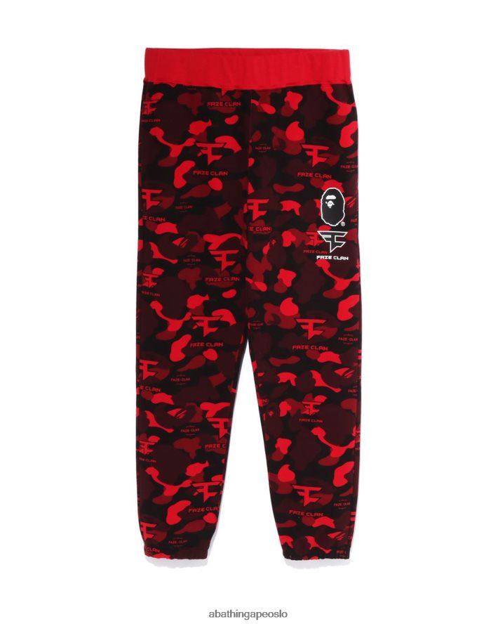 bape x faze clan joggebukser 6XV620271 knallrødt A Bathing Ape menn