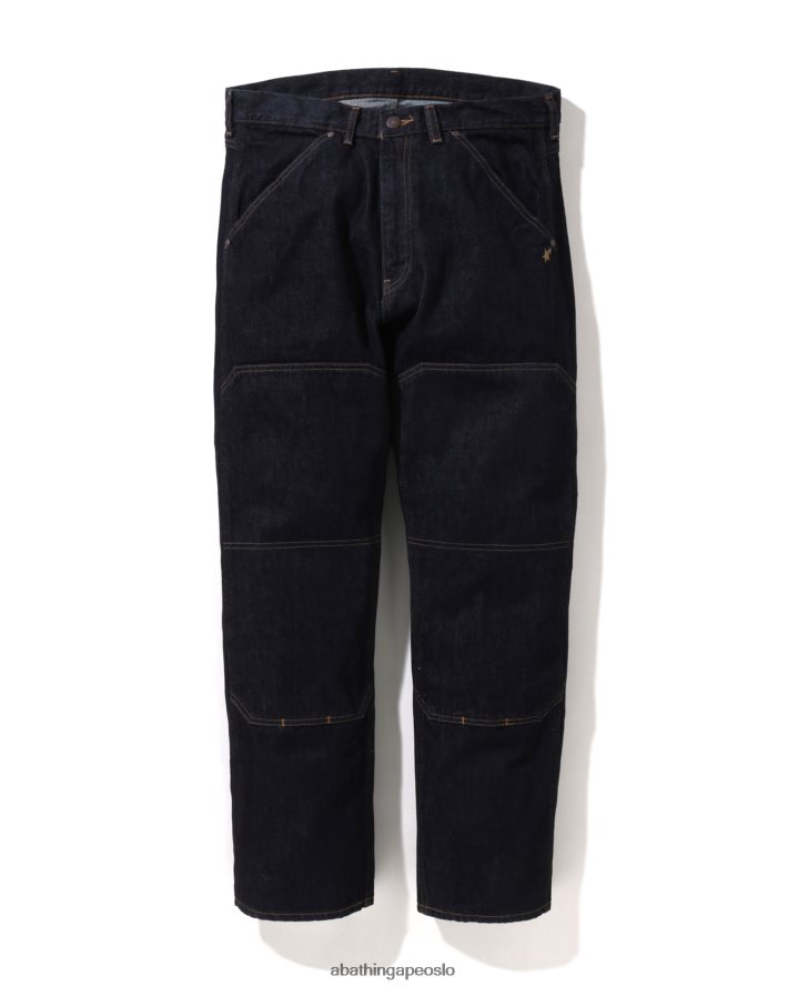 dobbel kne løs passform dongeribukser 6XV620347 denim A Bathing Ape menn