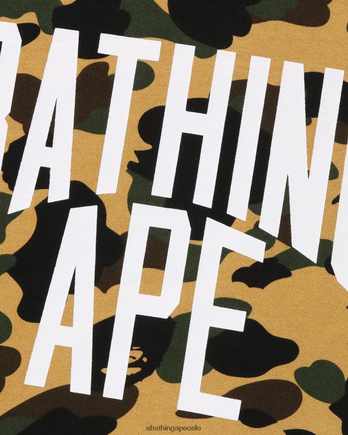 1. camo crazy relaxed fit crewneck 6XV620287 gul A Bathing Ape menn
