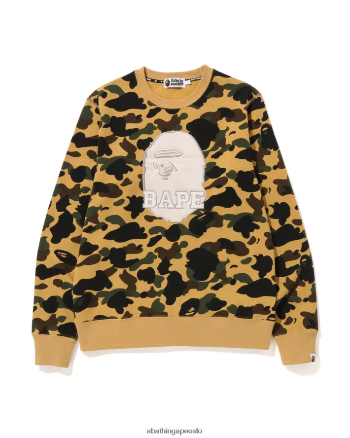 1. camo crewneck 6XV620367 gul A Bathing Ape menn