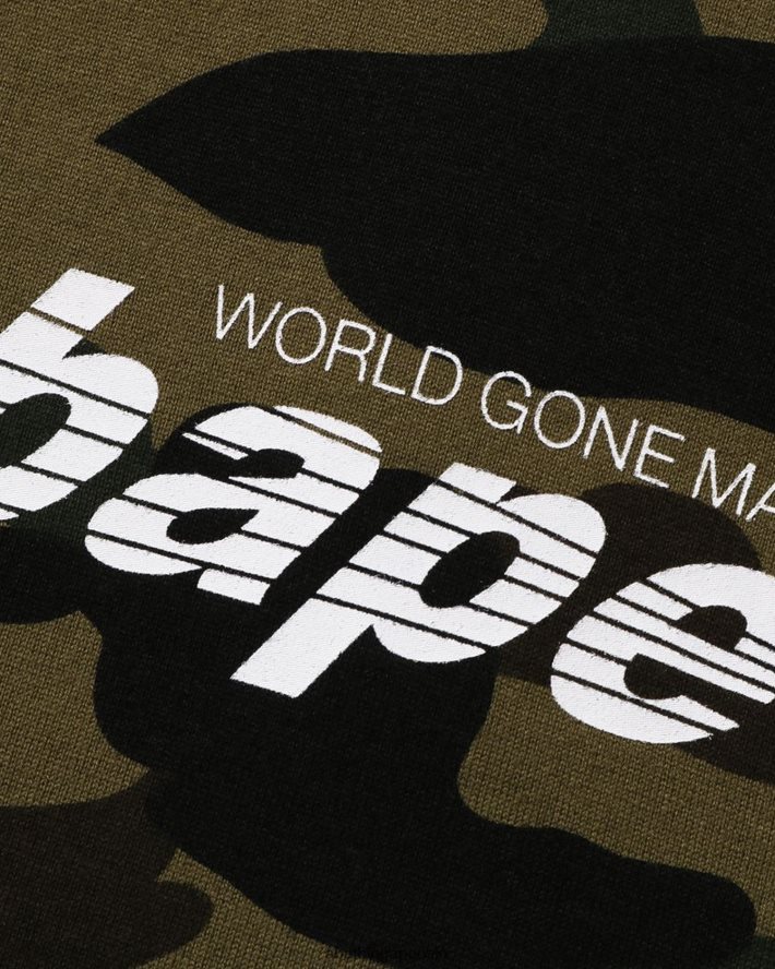 1. camo mock neck avslappet passform t-skjorte 6XV620140 militærgrønn A Bathing Ape menn