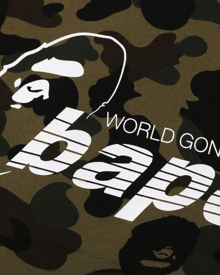 1. camo mock neck avslappet passform t-skjorte 6XV620140 militærgrønn A Bathing Ape menn
