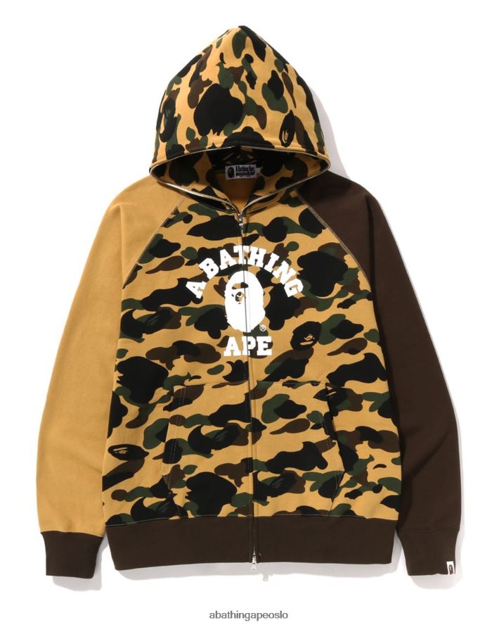 1st camo crazy college hettegenser med full glidelås 6XV620255 gul A Bathing Ape menn