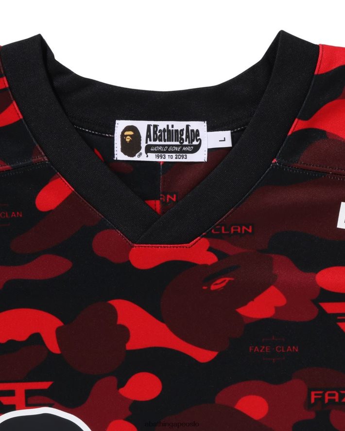 bape x faze clan hockey t-skjorte 6XV620262 knallrødt A Bathing Ape menn