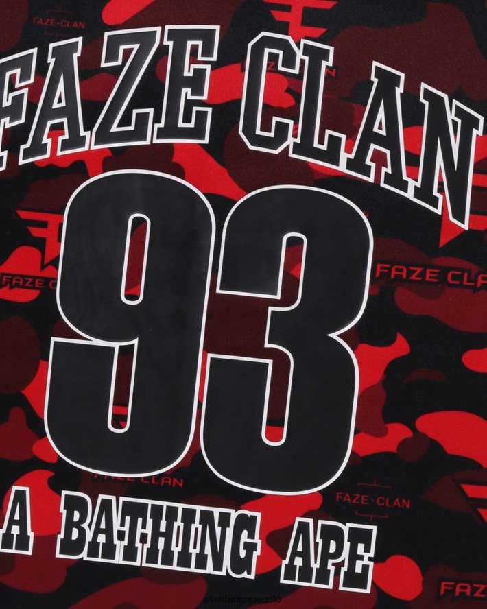 bape x faze clan hockey t-skjorte 6XV620262 knallrødt A Bathing Ape menn