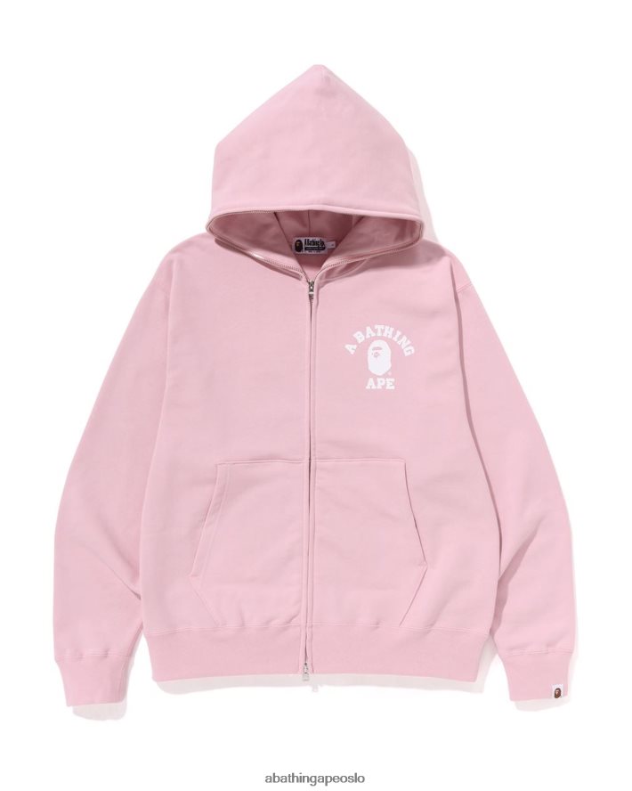 college hettegenser med avslappet passform og full glidelås 6XV620236 rosa A Bathing Ape menn