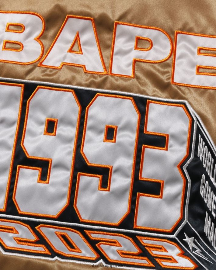 nylon varsity jakke 6XV620181 gull A Bathing Ape menn