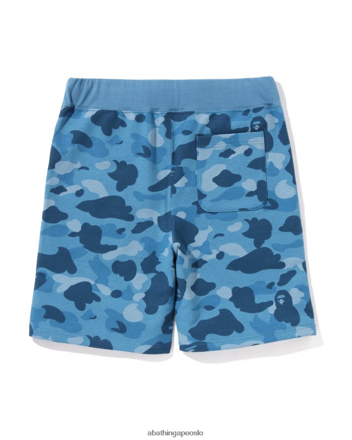 honeycomb camo shark sweatshorts 6XV620127 lyse blå A Bathing Ape menn