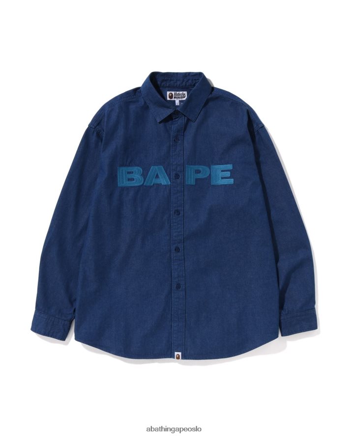 denim skjorte med løs passform 6XV620225 marineblå A Bathing Ape menn