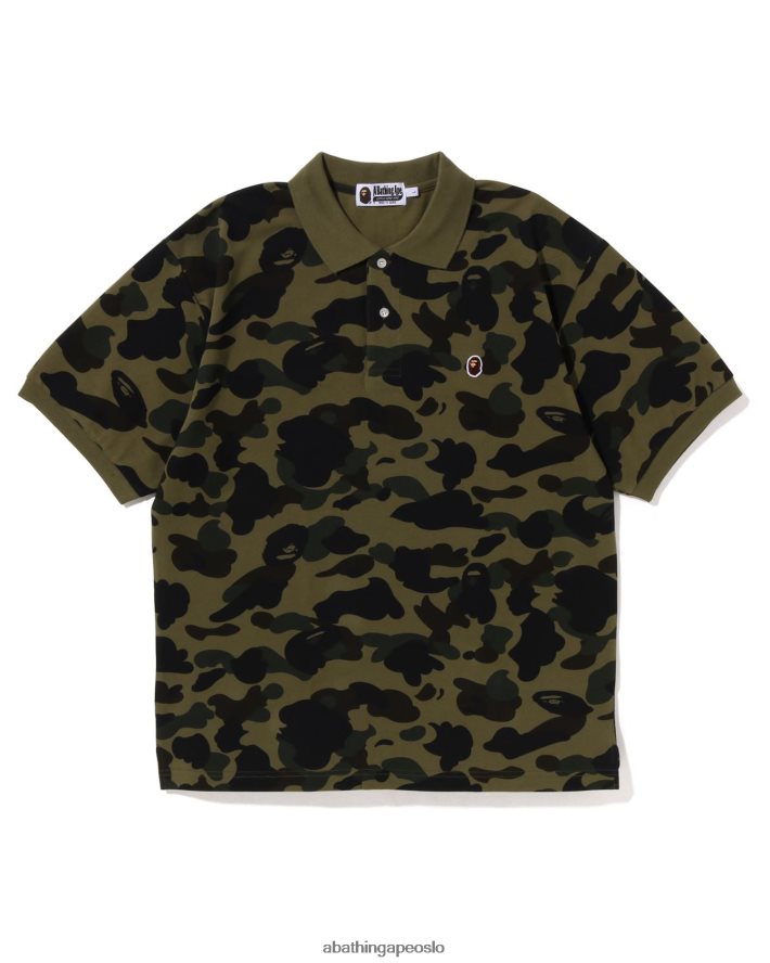 1. camo one point polo med avslappet passform 6XV6205 militærgrønn A Bathing Ape menn