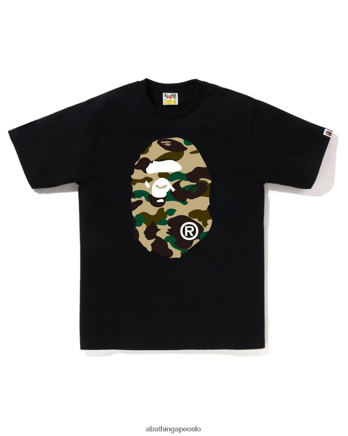 1st camo big head tee 6XV6202 svart A Bathing Ape menn