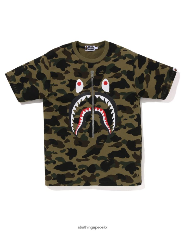 1st camo shark tee 6XV620240 militærgrønn A Bathing Ape menn