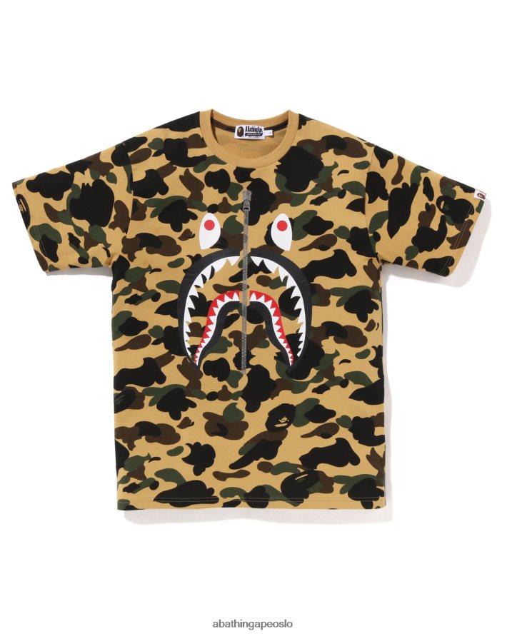 1st camo shark tee 6XV620241 gul A Bathing Ape menn