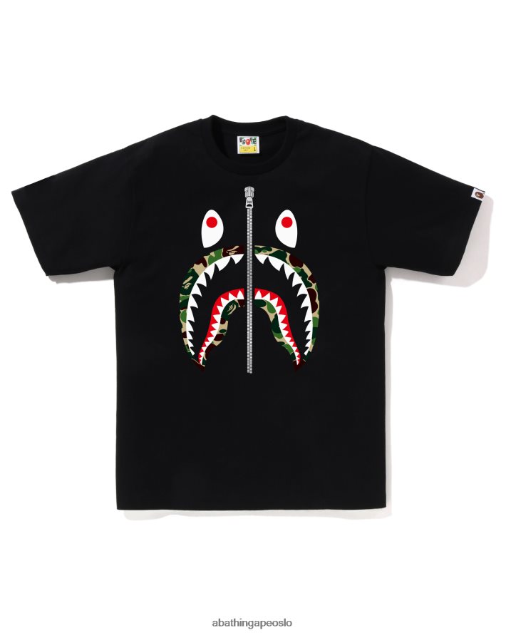 abc camo hai t-skjorte 6XV62091 svart A Bathing Ape menn