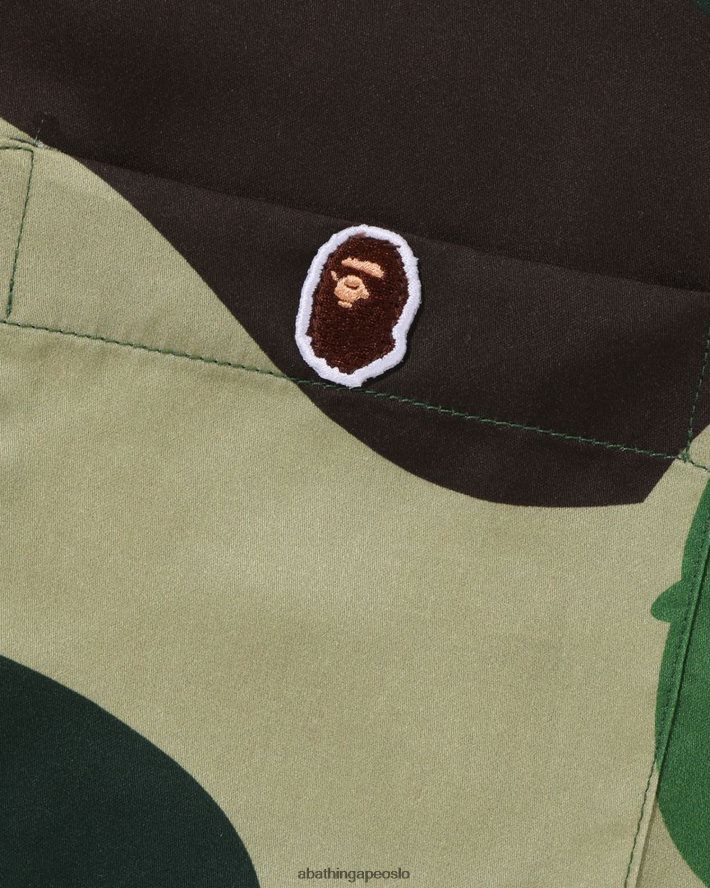 abc camo skjorte med åpen krage 6XV620121 militærgrønn A Bathing Ape menn