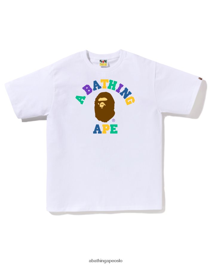 farger college-t-skjorte 6XV62019 hvit A Bathing Ape menn