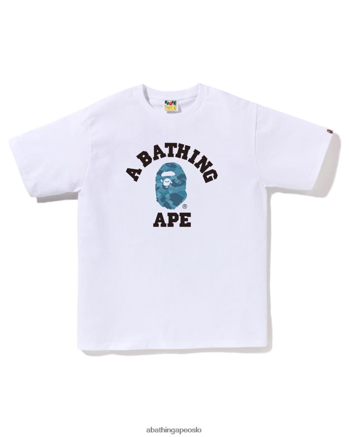 honeycomb camo college-t-skjorte 6XV62083 hvit A Bathing Ape menn