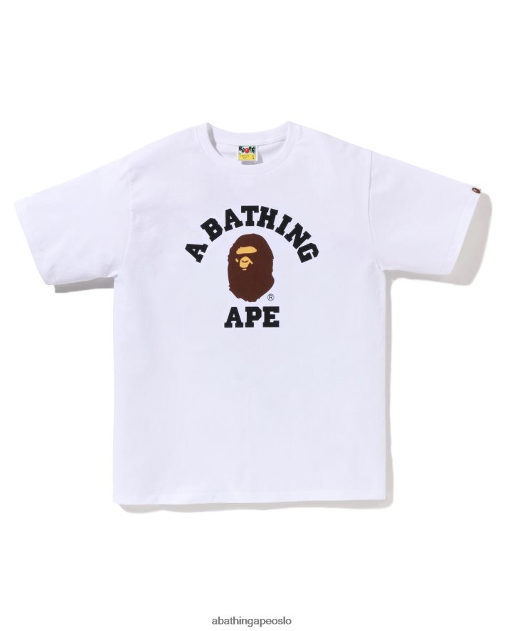 pigment college-t-skjorte 6XV620152 hvit A Bathing Ape menn