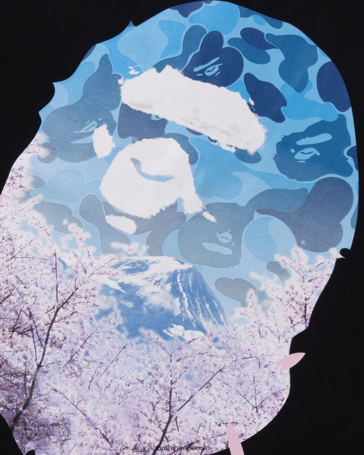 sakura fotohodet-skjorte 6XV620206 svart A Bathing Ape menn