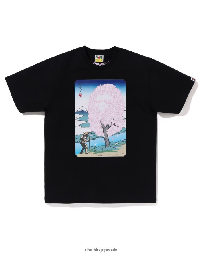 sakura tee 6XV620216 svart A Bathing Ape menn