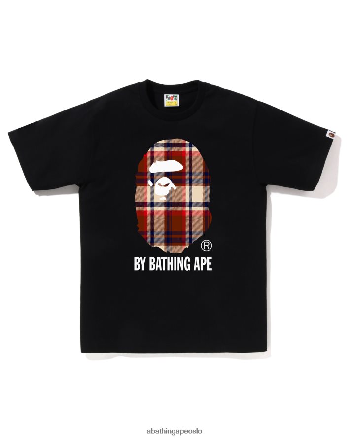 sjekk tee 6XV620144 svart A Bathing Ape menn