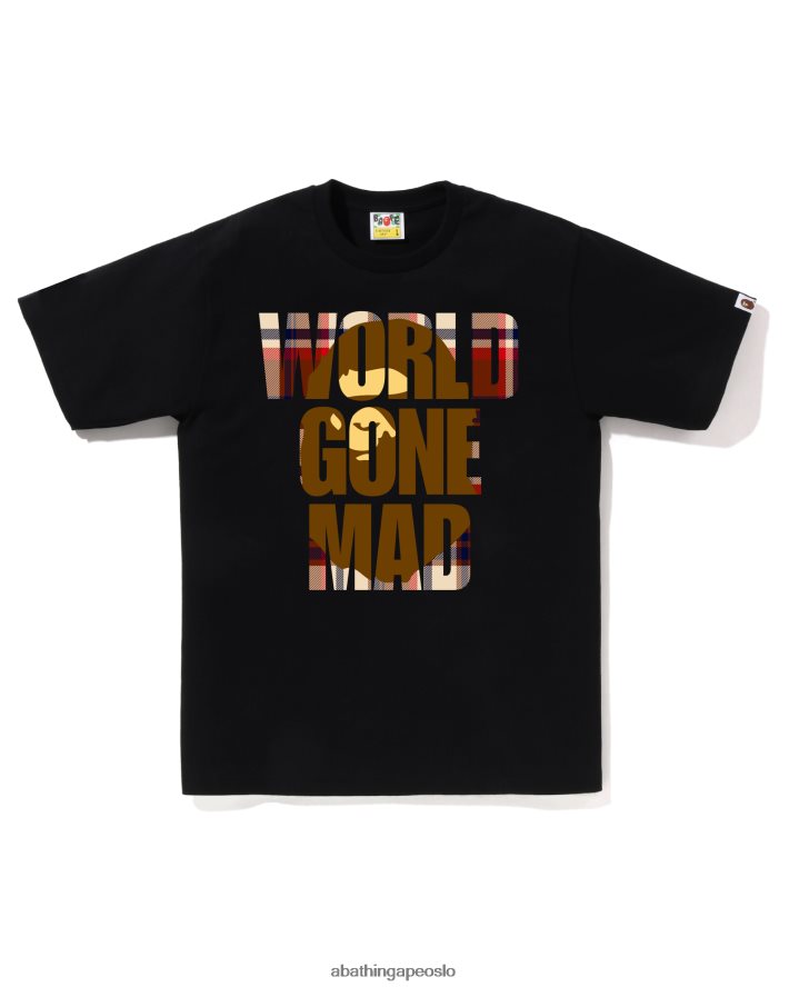 sjekk wgm hode overlappende tee 6XV620136 svart A Bathing Ape menn