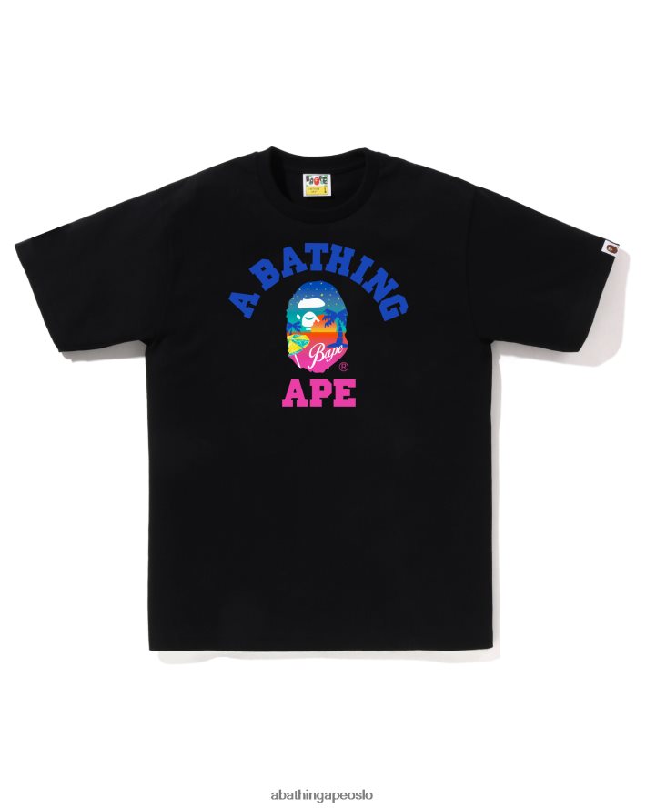 sunset beach tee 6XV62069 svart A Bathing Ape menn