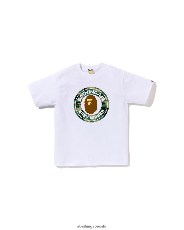 woodland og camo college-t-skjorte 6XV620194 hvit A Bathing Ape menn