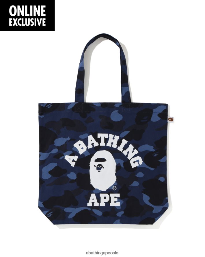 farge camo college totebag 6XV620765 marineblå A Bathing Ape menn