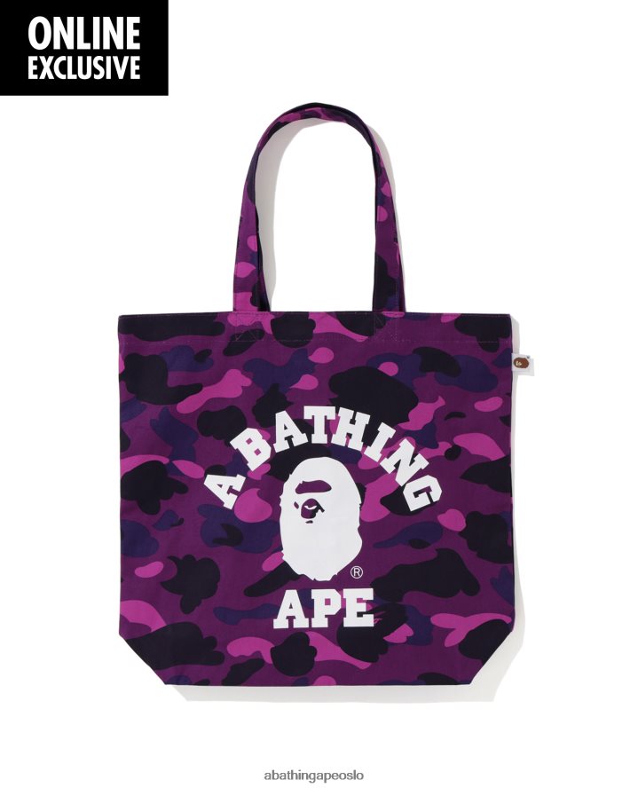 farge camo college totebag 6XV620766 lilla A Bathing Ape menn