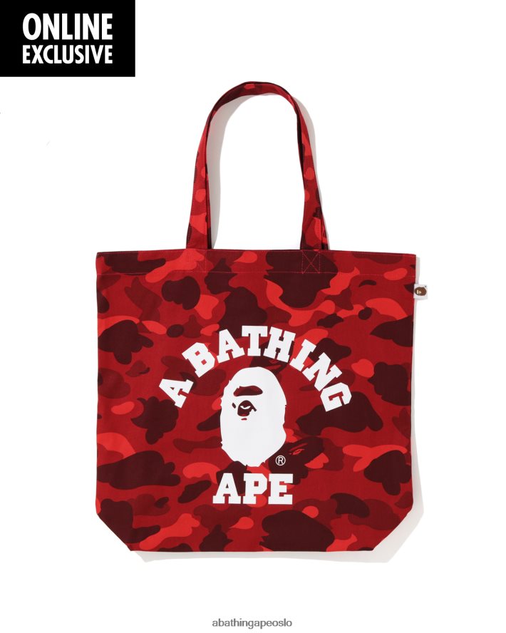 farge camo college totebag 6XV620767 knallrødt A Bathing Ape menn