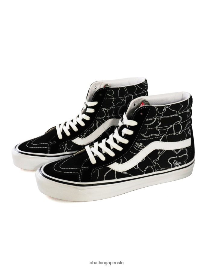 bape x vans line abc camo sk8-hi 6XV620724 svart A Bathing Ape menn