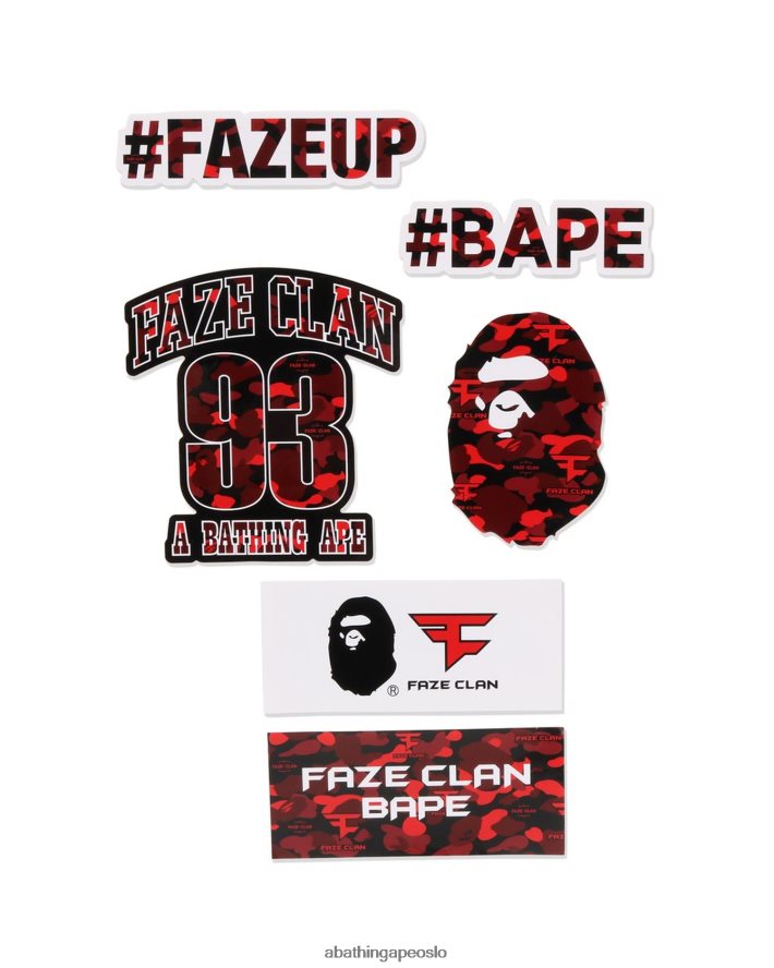 bape x faze klan klistremerker sett 6XV620466 caise A Bathing Ape menn
