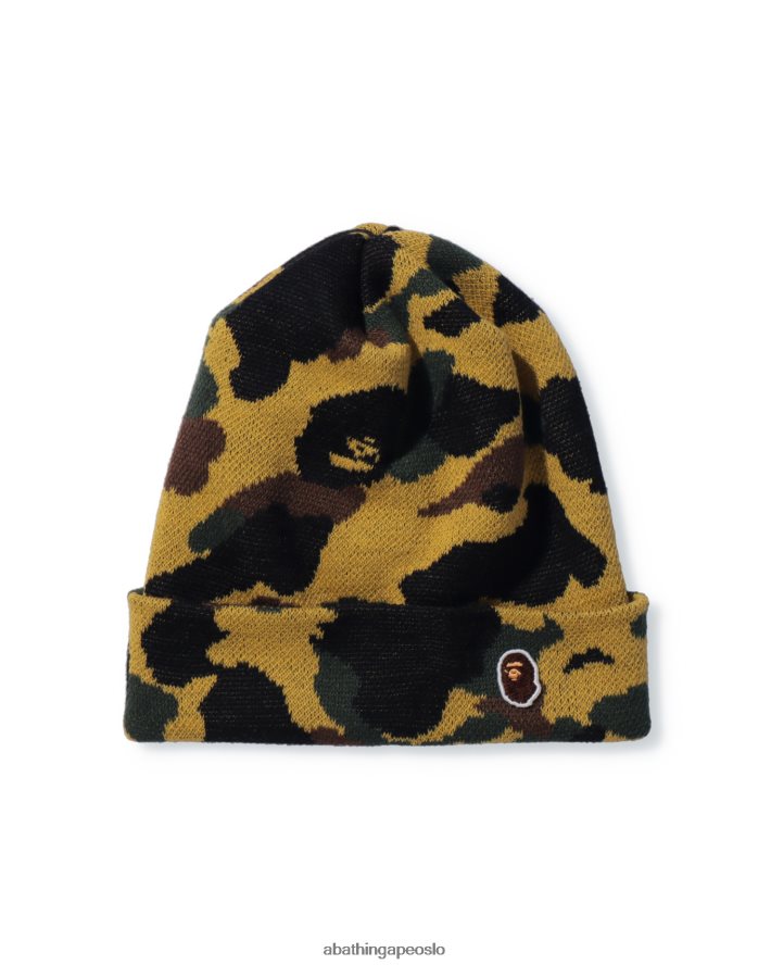 1. camo strikket lue 6XV620634 gul A Bathing Ape menn