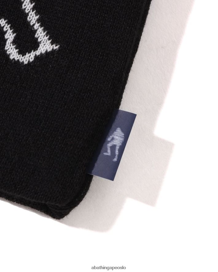 ansiktsstrikket lue 6XV620496 svart A Bathing Ape menn