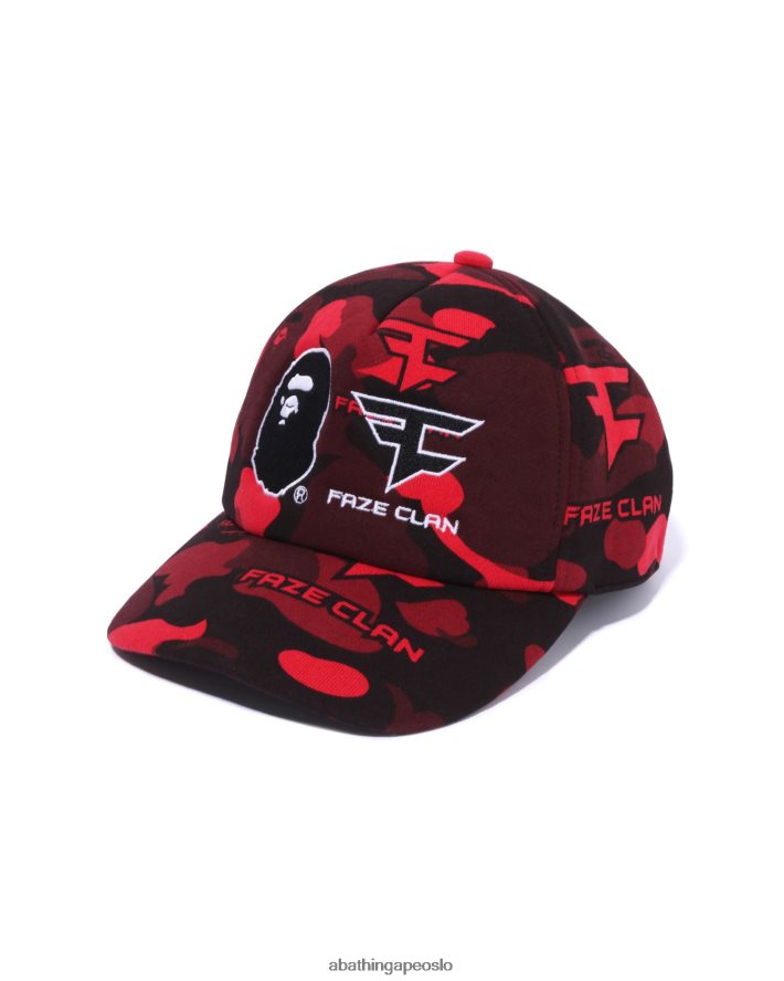 bape x faze clan snap back cap 6XV620470 knallrødt A Bathing Ape menn