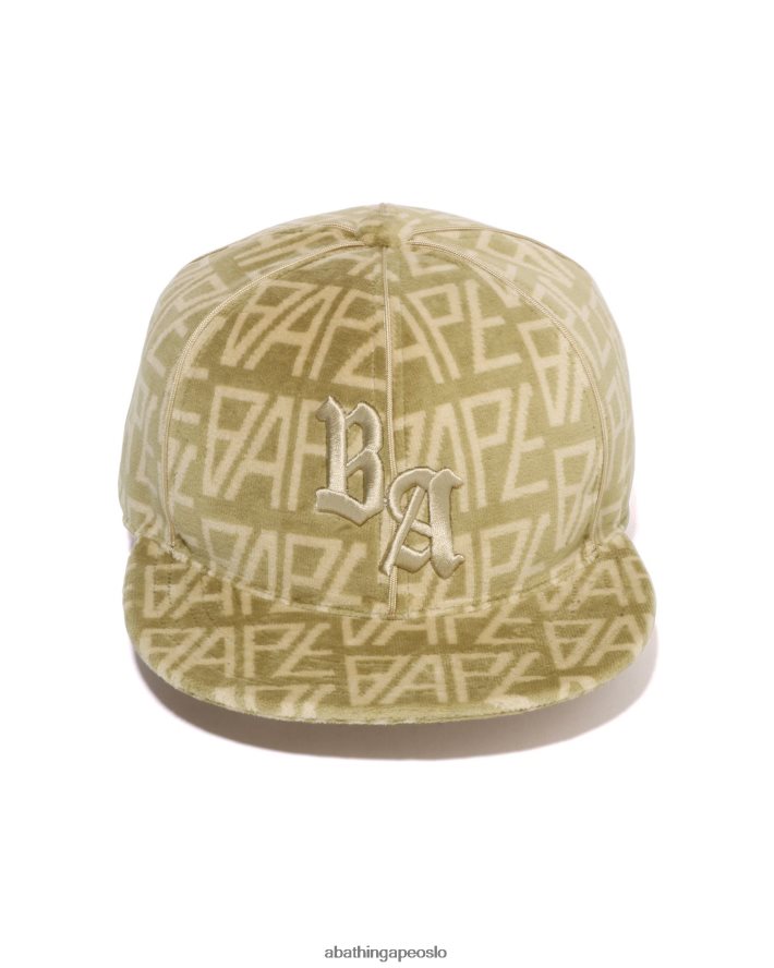 logo monogram velour cap 6XV620419 beige A Bathing Ape menn