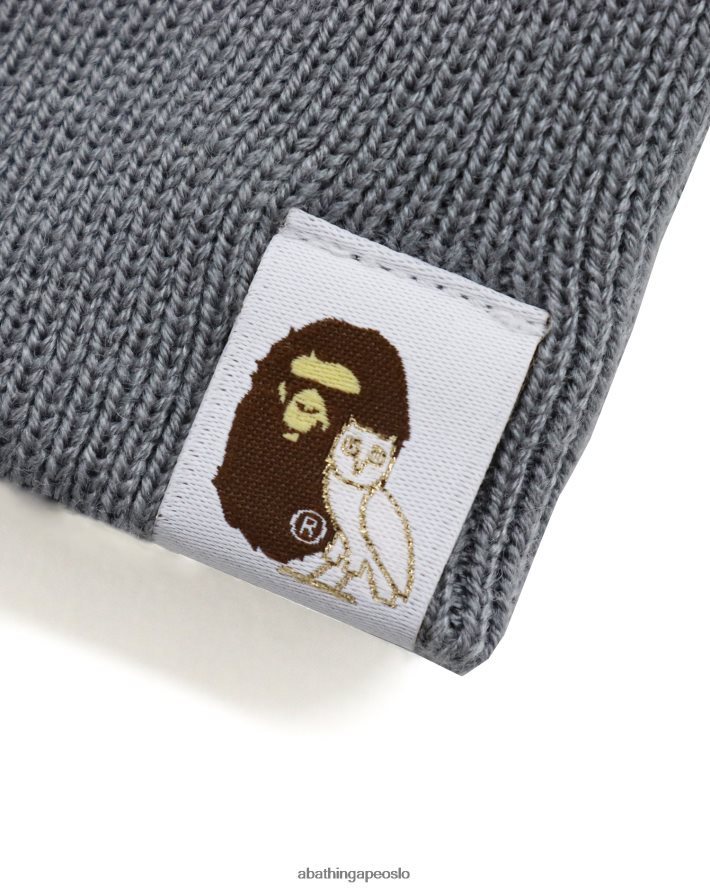 x ovo strikket lue 6XV620653 grå A Bathing Ape menn