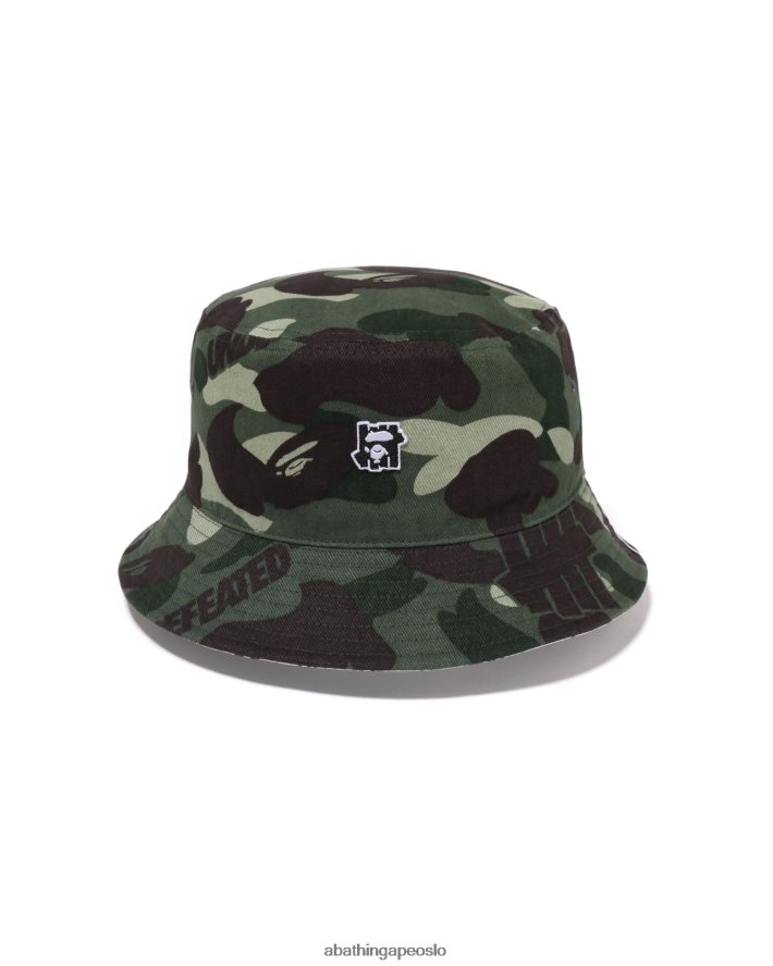 x undftd farge camo flanell bøttehatt 6XV620518 militærgrønn A Bathing Ape menn