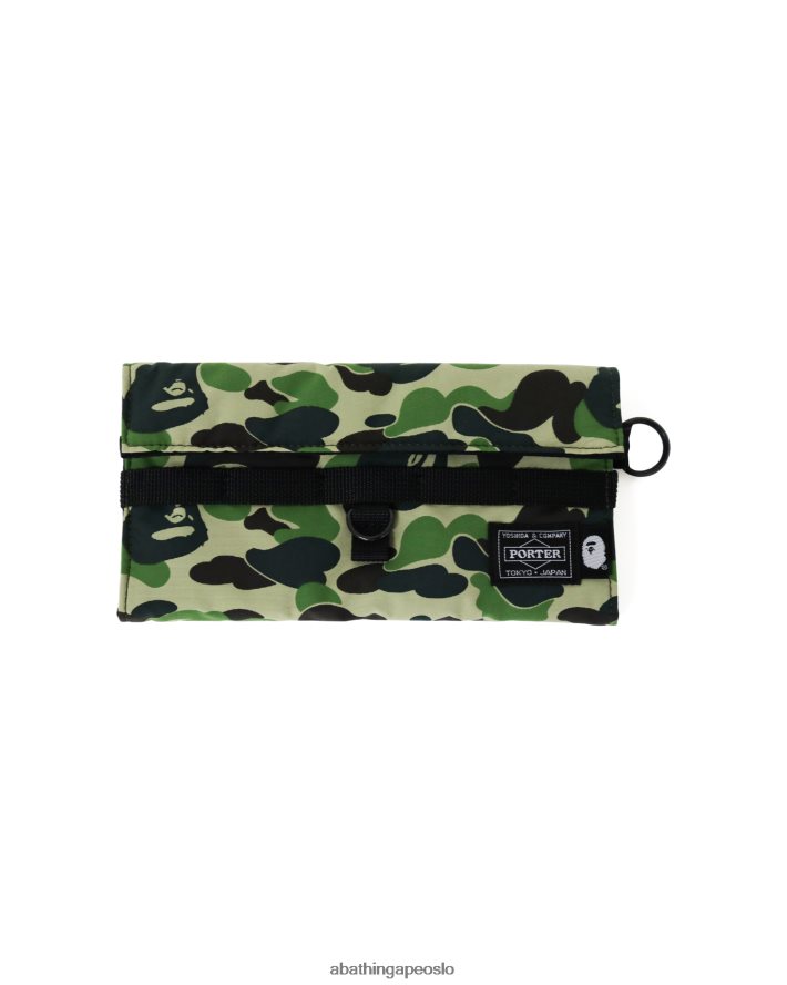 porter abc camo lang lommebok 6XV620647 militærgrønn A Bathing Ape menn