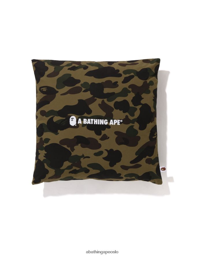 1. camo firkantet pute 6XV620489 militærgrønn A Bathing Ape menn