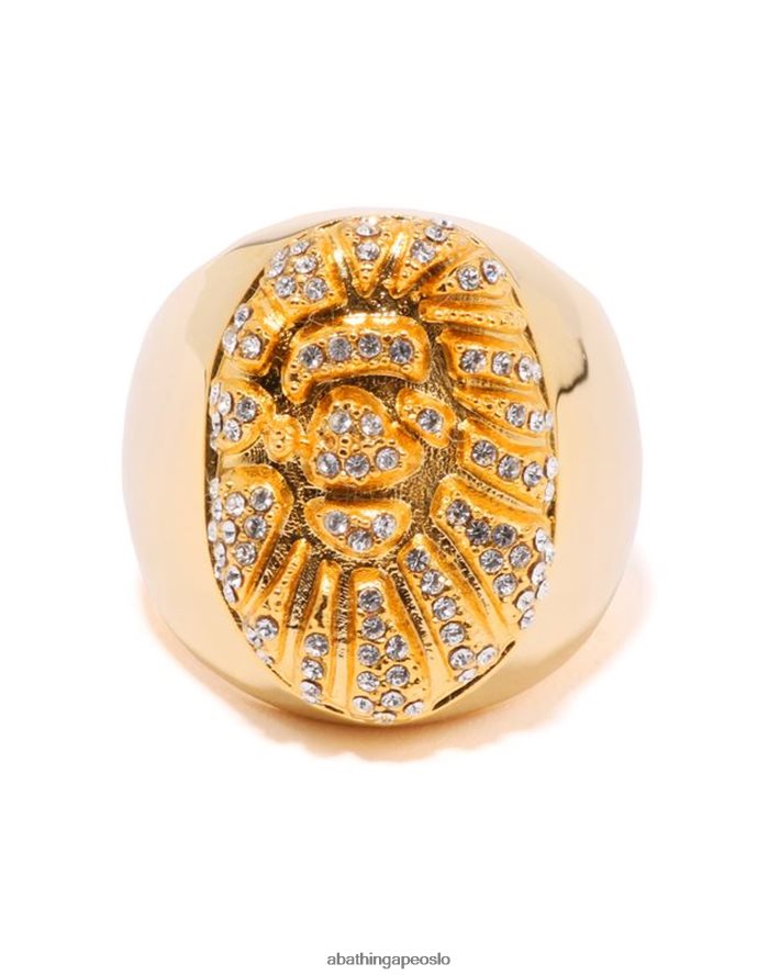 hode krystall steinring 6XV620554 gull A Bathing Ape menn