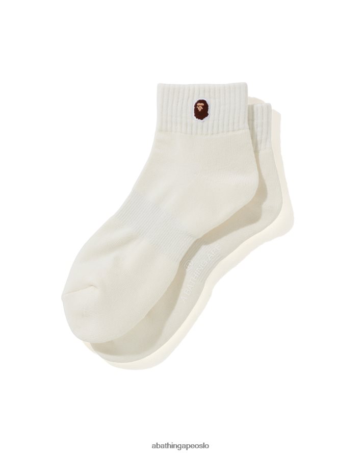 hode ettpunkts ankelsokker 6XV620513 hvit A Bathing Ape menn