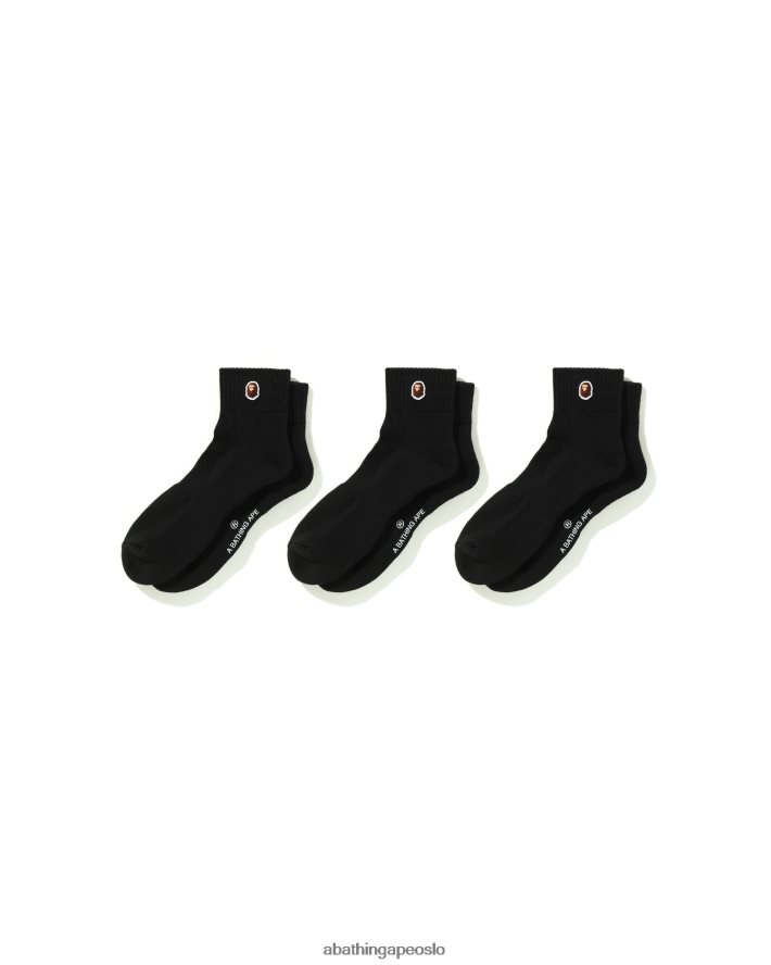 hode ettpunkts ankelsokker 6XV620578 svart A Bathing Ape menn